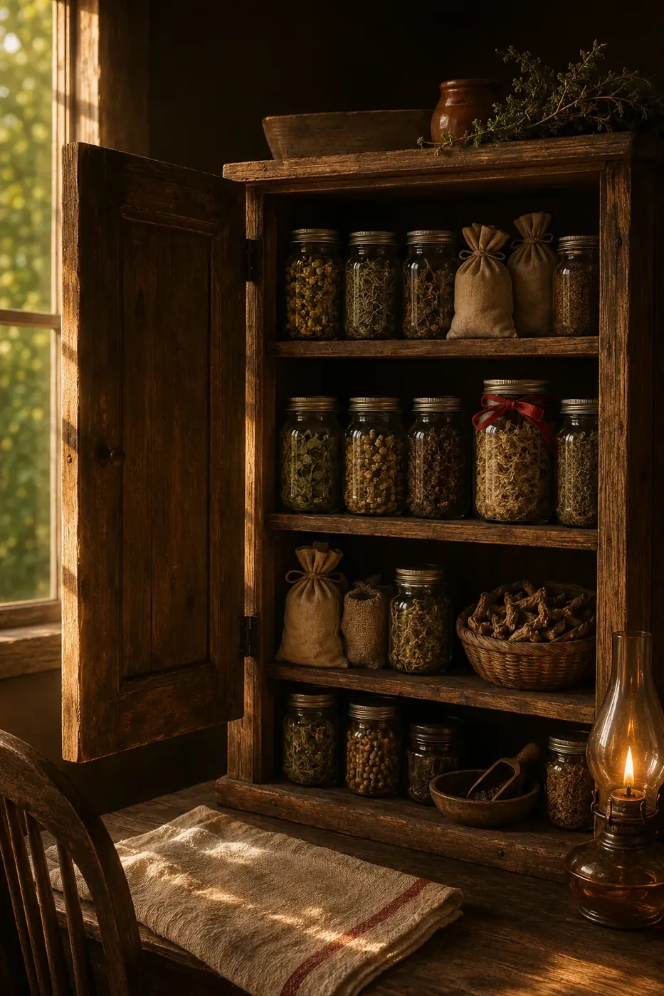 The whole cabinet, opened to you